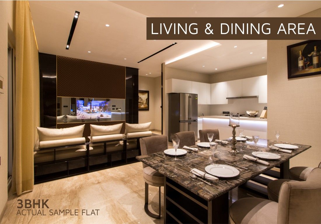 Living and Dining Area - 3 BHK | Vera Gold Mark, Zirakpur